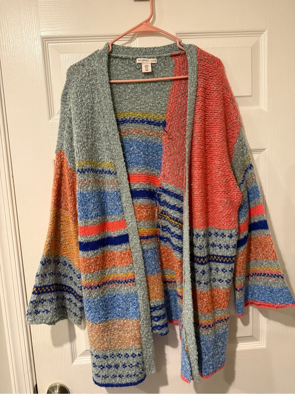 Multicolor Open-Front Cozy Knit Cardigan